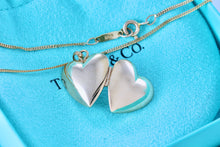 Load image into Gallery viewer, Tiffany &amp; Co. Vintage 14Kt. Gold Heart Locket Pendant 18&quot; Necklace
