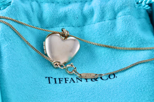 Tiffany & Co. Vintage 14Kt. Gold Heart Locket Pendant 18" Necklace