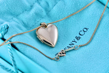 Load image into Gallery viewer, Tiffany &amp; Co. Vintage 14Kt. Gold Heart Locket Pendant 18&quot; Necklace
