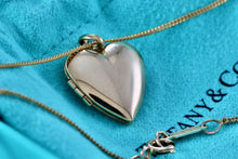 Load image into Gallery viewer, Tiffany &amp; Co. Vintage 14Kt. Gold Heart Locket Pendant 18&quot; Necklace
