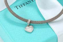 Load image into Gallery viewer, Tiffany &amp; Co. Mesh Silver Dangling Heart Cuff Bracelet
