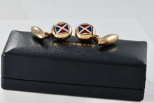 Load image into Gallery viewer, Tiffany &amp; Co. Vintage 14Kt. Gold Enamel Nautical Flag Mens Cufflinks
