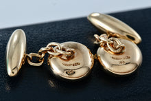 Load image into Gallery viewer, Tiffany &amp; Co. Vintage 14Kt. Gold Enamel Nautical Flag Mens Cufflinks
