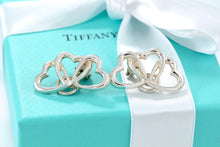 Load image into Gallery viewer, Tiffany &amp; Co. Silver Triple interlocking Heart Clip-On Earrings
