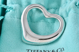 Tiffany & Co. Elsa Peretti Silver Extra Large Open Heart Pendant 35mm