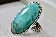 Load image into Gallery viewer, Barse Sterling Silver Huge Oval Turquoise High Quality Ring Size 8
