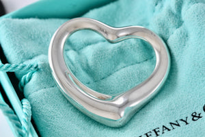 Tiffany & Co. Elsa Peretti Silver Extra Large Open Heart Pendant 35mm