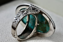 Load image into Gallery viewer, Barse Sterling Silver Huge Oval Turquoise High Quality Ring Size 8
