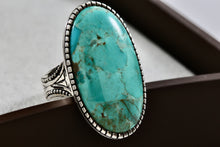 Load image into Gallery viewer, Barse Sterling Silver Huge Oval Turquoise High Quality Ring Size 8
