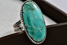 Load image into Gallery viewer, Barse Sterling Silver Huge Oval Turquoise High Quality Ring Size 8
