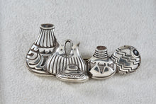 Load image into Gallery viewer, Southwestern Native American S.T.C. Sterling Silver Pottery Pueblo Brooch Pin
