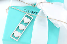 Load image into Gallery viewer, Tiffany &amp; Co. Silver Triple Heart Bar Pendant Necklace
