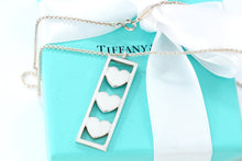 Load image into Gallery viewer, Tiffany &amp; Co. Silver Triple Heart Bar Pendant Necklace
