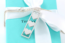 Load image into Gallery viewer, Tiffany &amp; Co. Silver Triple Heart Bar Pendant Necklace
