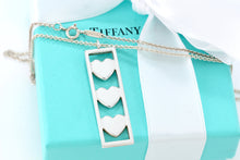 Load image into Gallery viewer, Tiffany &amp; Co. Silver Triple Heart Bar Pendant Necklace
