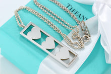 Load image into Gallery viewer, Tiffany &amp; Co. Silver Triple Heart Bar Pendant Necklace
