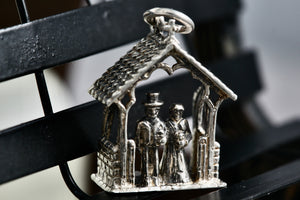 Sterling Silver Bride & Groom Wedding Gazebo Charm