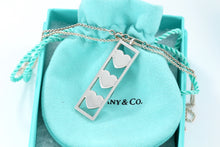 Load image into Gallery viewer, Tiffany &amp; Co. Silver Triple Heart Bar Pendant Necklace
