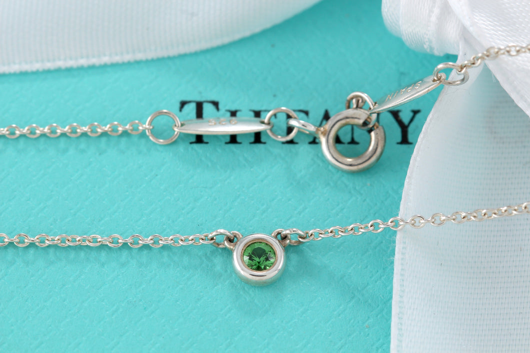 Tiffany & Co. Elsa Peretti Silver Color By The Yard Tsavorite Necklace