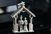 Load image into Gallery viewer, Sterling Silver Bride &amp; Groom Wedding Gazebo Charm
