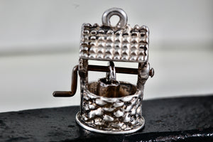 Beau Sterling Silver Water Well Pump Charm Pendant