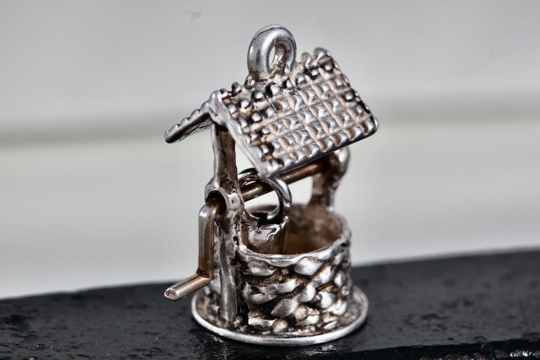 Beau Sterling Silver Water Well Pump Charm Pendant