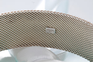 Tiffany & Co. Silver Firm Mesh Wide Bangle Bracelet