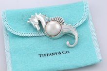 Load image into Gallery viewer, Tiffany &amp; Co. Silver Seahorse Pearl Pin Brooch

