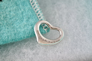 Tiffany & Co. Elsa Peretti Silver Small Open Heart 16mm Pendant