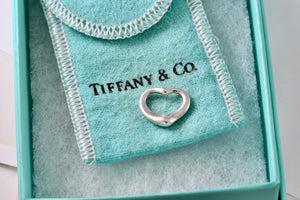 Tiffany & Co. Elsa Peretti Silver Small Open Heart 16mm Pendant