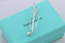 Load image into Gallery viewer, Tiffany &amp; Co. Mens Silver Golf Club Pearl Tie Clip Money Clip
