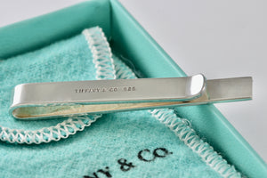 Tiffany & Co. Mens Silver Small Bar Tie Clip/Money Clip
