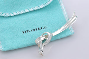 Tiffany & Co. Silver Vintage Ribbon Knot Brooch