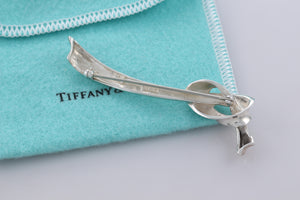 Tiffany & Co. Silver Vintage Ribbon Knot Brooch