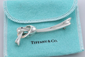 Tiffany & Co. Silver Vintage Ribbon Knot Brooch