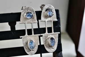 Sterling Silver Purple Amethyst Beads Paperclip Earrings