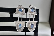 Load image into Gallery viewer, Sterling Silver Purple Amethyst Beads Paperclip Earrings
