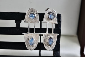 Sterling Silver Purple Amethyst Beads Paperclip Earrings