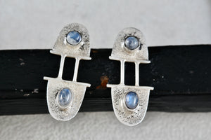 Sterling Silver Purple Amethyst Beads Paperclip Earrings