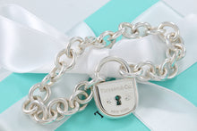 Load image into Gallery viewer, Tiffany &amp; Co. Silver Arc Large Keyhole Padlock Heavy Link Bracelet
