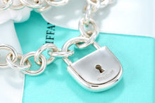 Load image into Gallery viewer, Tiffany &amp; Co. Silver Arc Large Keyhole Padlock Heavy Link Bracelet
