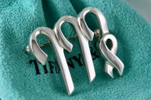 Load image into Gallery viewer, Tiffany &amp; Co. Paloma Picasso Silver Triple Candy Cane Ribbon Brooch Pin
