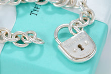 Load image into Gallery viewer, Tiffany &amp; Co. Silver Arc Large Keyhole Padlock Heavy Link Bracelet
