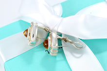 Load image into Gallery viewer, Tiffany &amp; Co. 18K Gold &amp; Silver Citrine Square Rope Clip on Earrings
