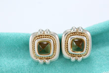 Load image into Gallery viewer, Tiffany &amp; Co. 18K Gold &amp; Silver Citrine Square Rope Clip on Earrings
