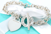 Load image into Gallery viewer, Tiffany &amp; Co. Silver Plain Heart Toggle 7.5&quot; Bracelet
