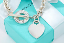 Load image into Gallery viewer, Tiffany &amp; Co. Silver Plain Heart Toggle 7.5&quot; Bracelet
