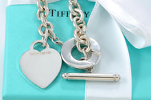 Load image into Gallery viewer, Tiffany &amp; Co. Silver Plain Heart Toggle 7.5&quot; Bracelet
