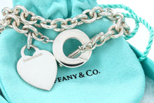 Load image into Gallery viewer, Tiffany &amp; Co. Silver Plain Heart Toggle 7.5&quot; Bracelet
