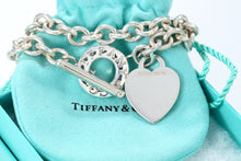 Load image into Gallery viewer, Tiffany &amp; Co. Silver Plain Heart Toggle 7.5&quot; Bracelet
